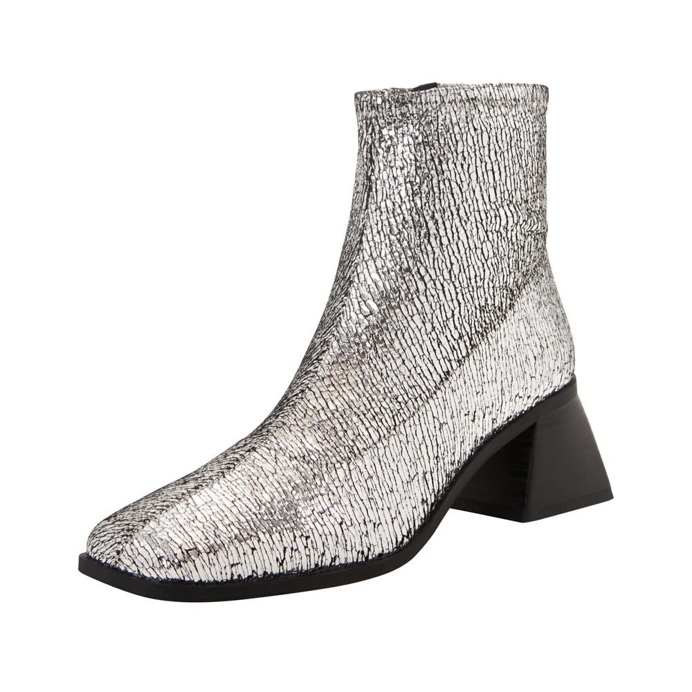 Katy Perry Women's The Lolette Stretch Ankle Boot Fashion Silver 9